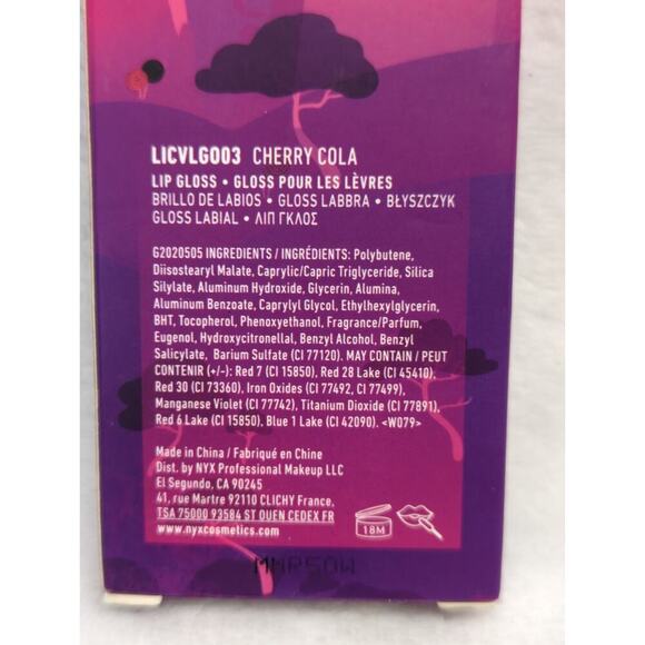 NYX Land of Lollies Lip Gloss Tint Licorice Lane Cherry Cola New in Box - Picture 5 of 8